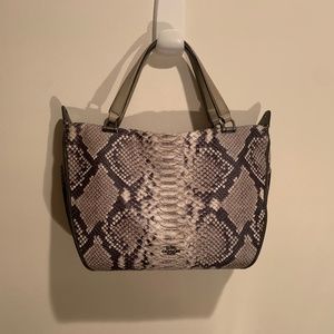 Snakeskin Leather Coach Tote